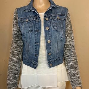 Jessica Simpson Blue Jean Jacket w Sweater Sleeves